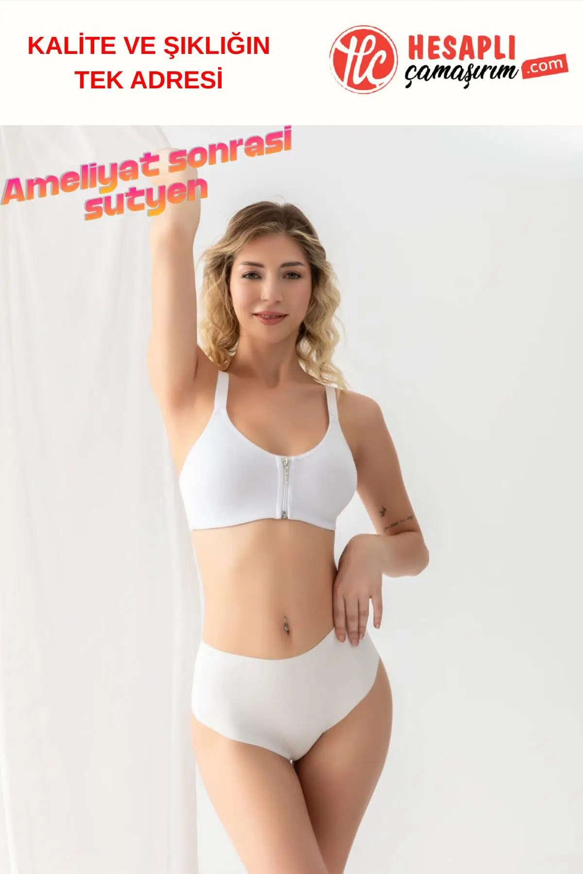 Gallipoli 1061 Kadın Pamuklu Önden Açılır Desteksiz Bralet Sporcu Medikal Sütyen