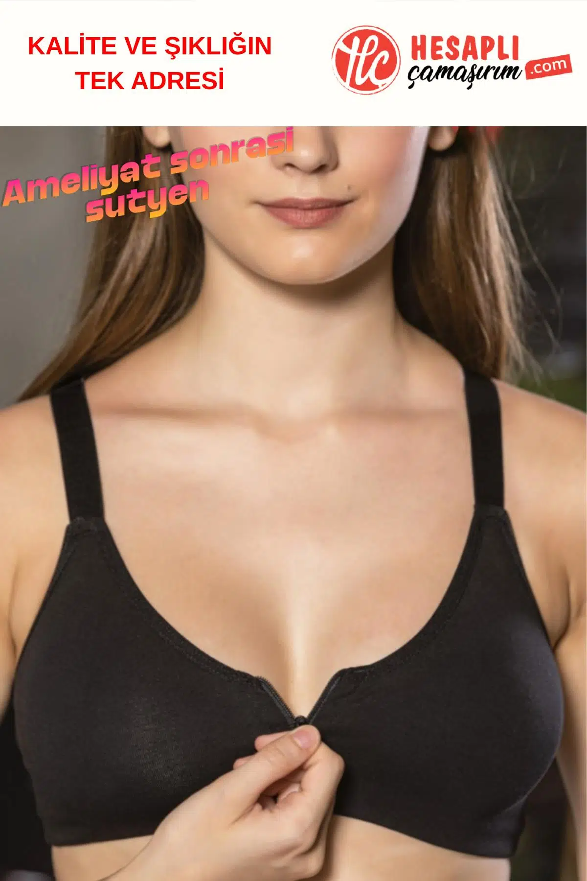 Gallipoli 1061 Kadın Pamuklu Önden Açılır Desteksiz Bralet Sporcu Medikal Sütyen - SİYAH