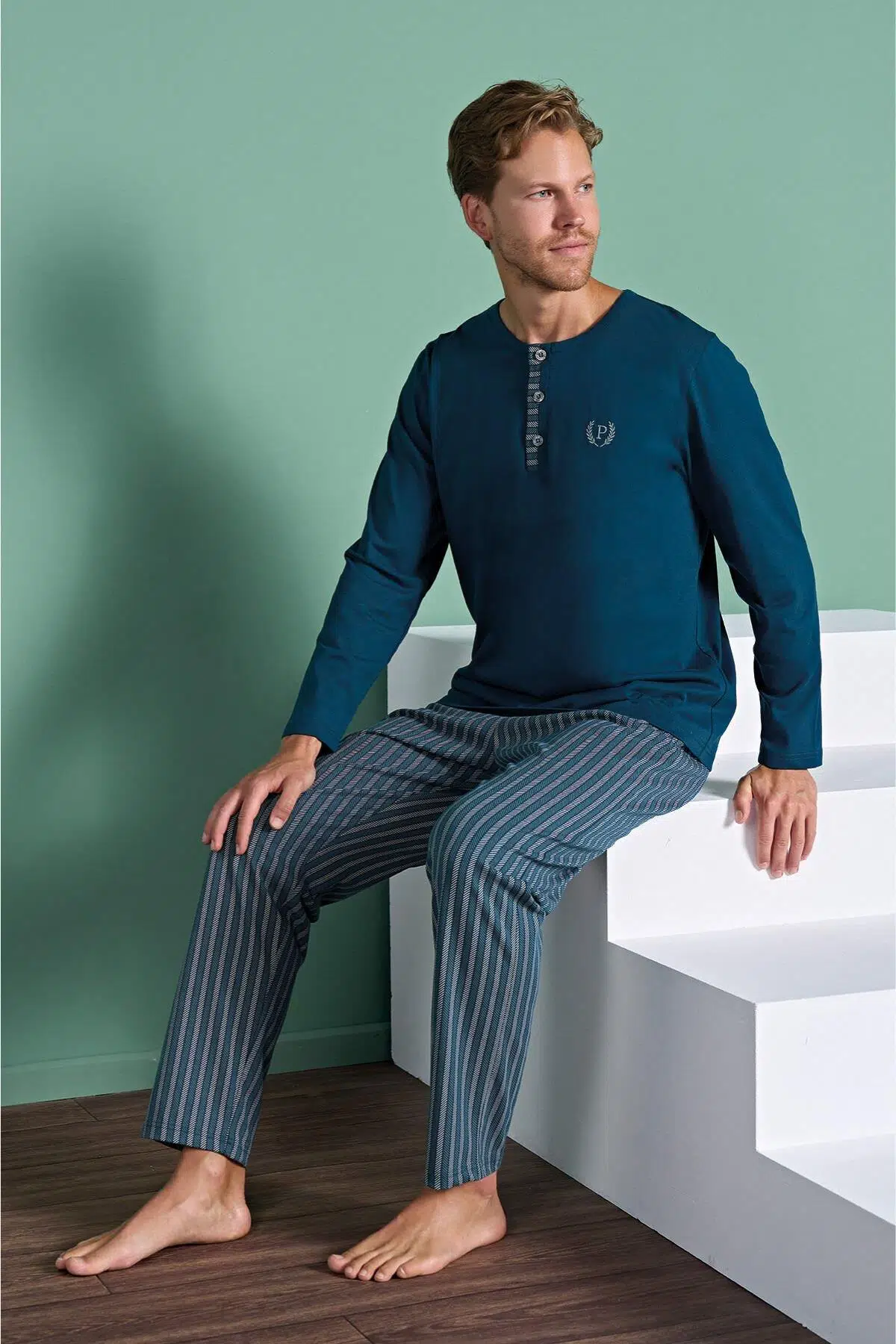 Gd Goldoremi 1934 Erkek Uzun Kollu Çizgili Pijama Takım