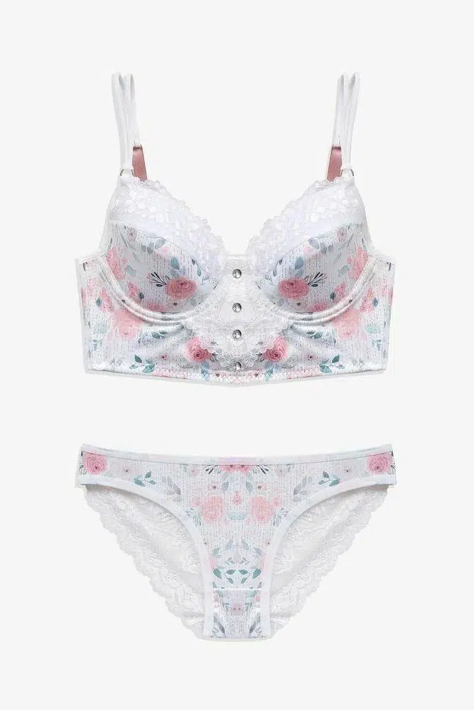 Gd Goldoremi 80311 Kadın Işıltılı Desenli Düğmeli Dantel Detaylı Büstiyer Takım