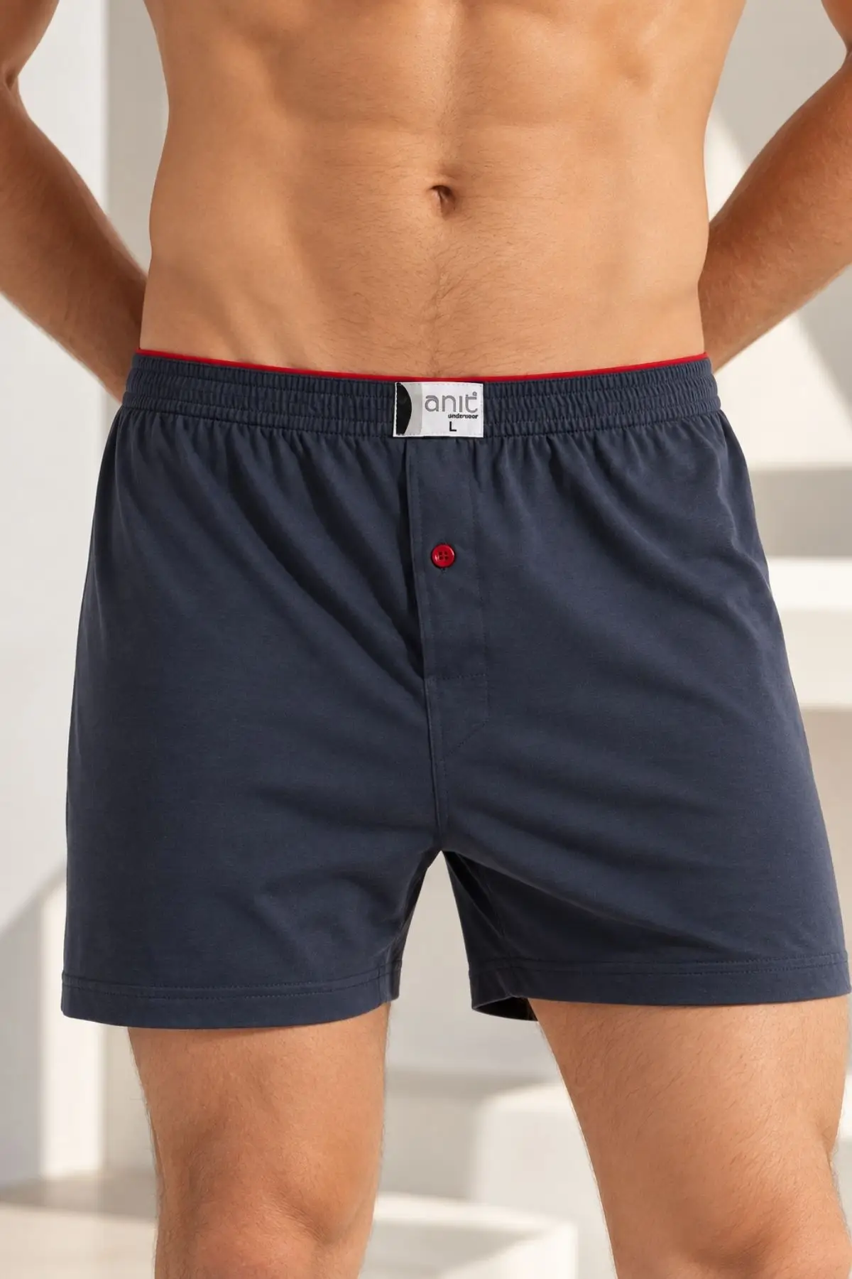 Gd Goldoremi Premium Erkek %100 Pamuklu Likralı Terletmez Rahat Bol Kalıp Düğmeli Boxer