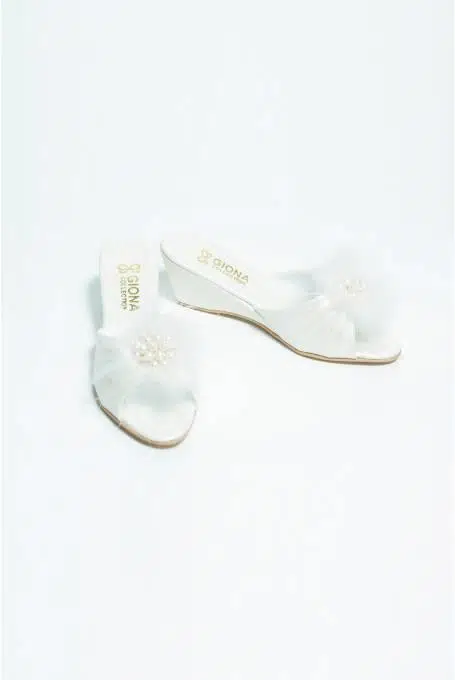 Giona 105 Kadın Dolgu Topuklu Gelin Çeyiz Terliği - EKRU