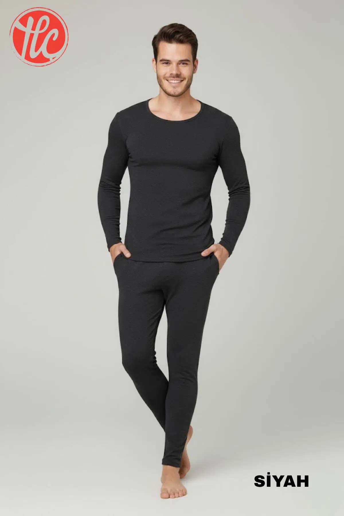 Goldenbay 2518 Erkek O Yaka Uzun Kollu Üst Termal Sıcak Tutan İçlik - SİYAH