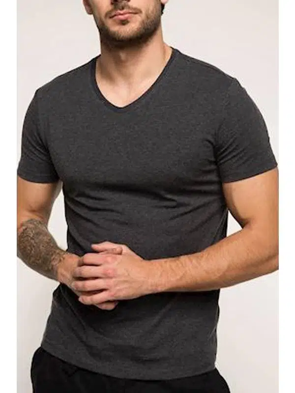 Goldenbay 2552 Erkek V Yaka Kısa Kollu Üst Sıcak Tutan Termal İçlik - FÜME