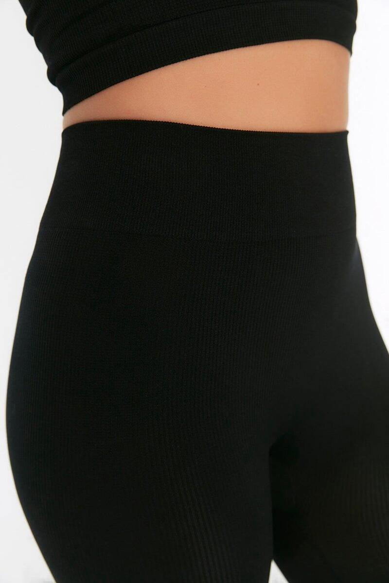 GOLDOREMİ Seamless Fitilli Spor Tayt - SİYAH