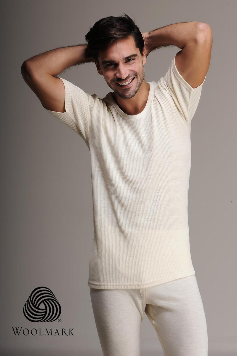Hasyün 1000 Erkek %100 Yün Kısa Kollu Fanila - SARI