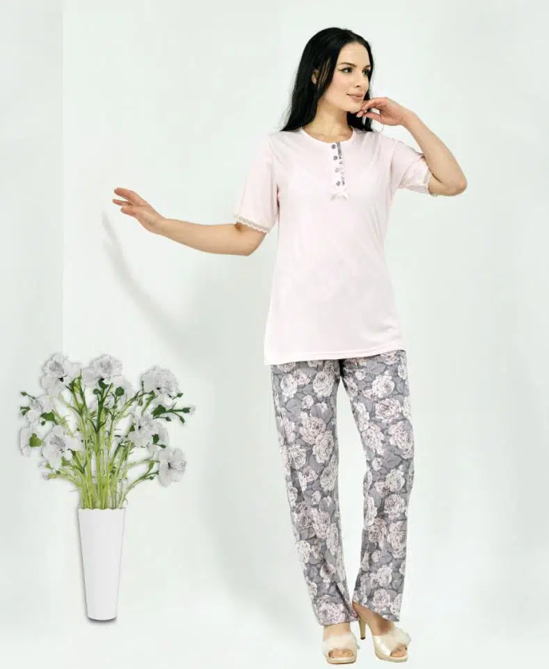 HF Club 3101 Kadın Kısa Kol Pijama Takımı - PUDRA