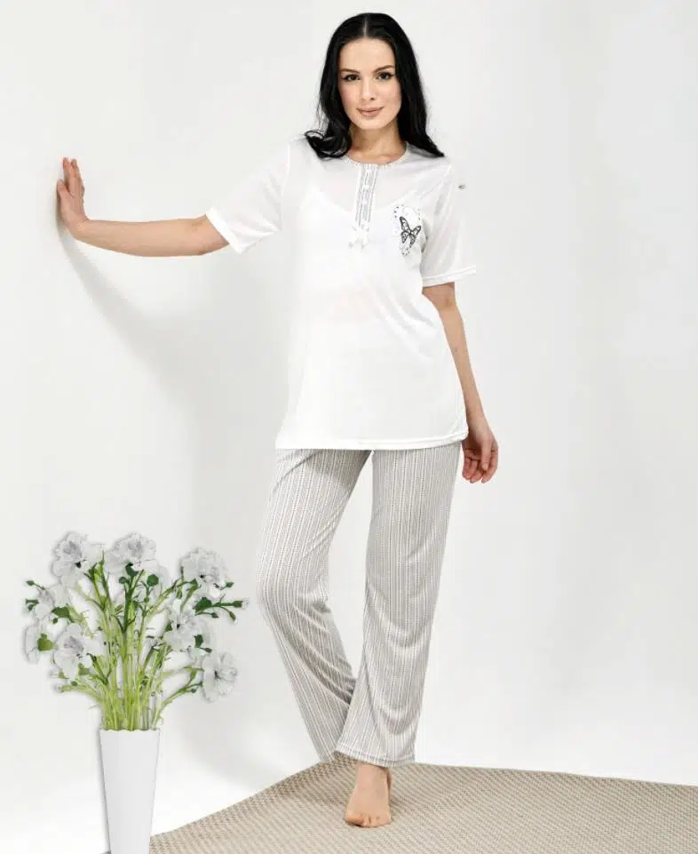 HF Club 3108 Kadın Kısa Kol Pijama Takımı - DESENLİ