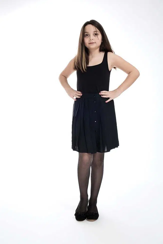 İtaliana 5129 Kız Çocuk Simli 20 Denye Çocuk Külotlu Çorap - SİYAH