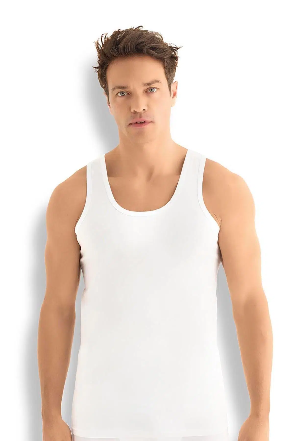 Jiber 101 Erkek %100 Pamuklu Askılı Atlet - BEYAZ