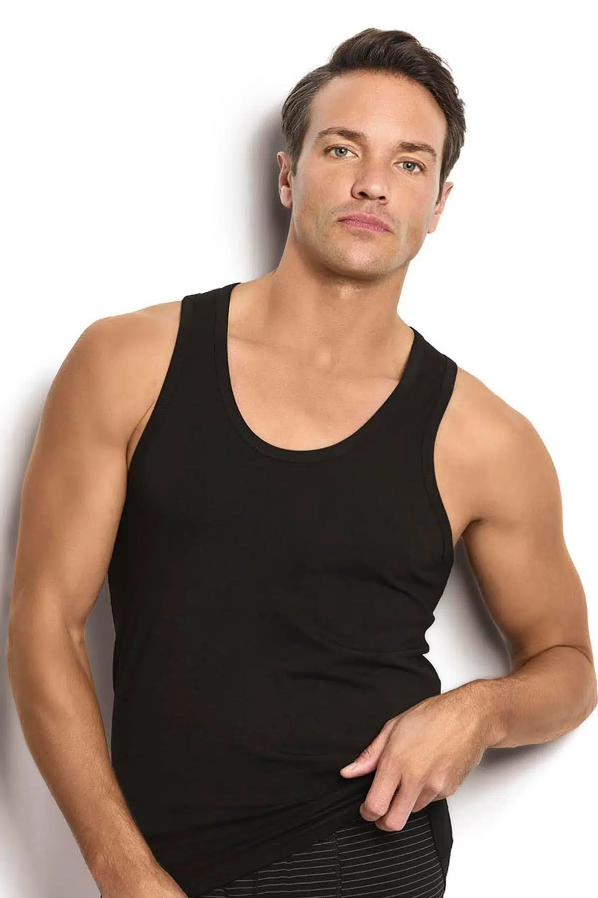 Jiber 113 1 Adet Erkek Pamuklu Arkası Çapraz Rambo Atlet - SİYAH