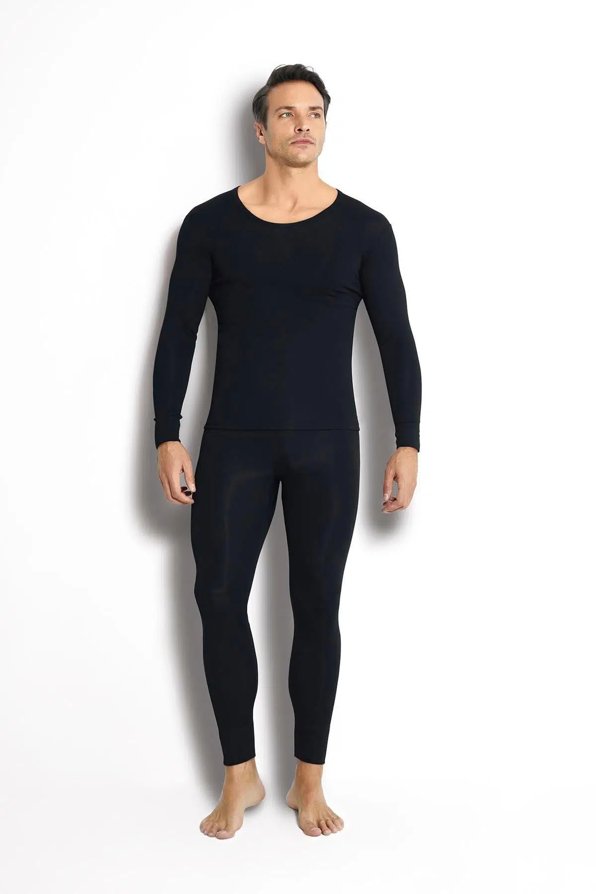 Jiber 160 Erkek Likralı Uzun Kollu Termal İçlik Üst - SİYAH