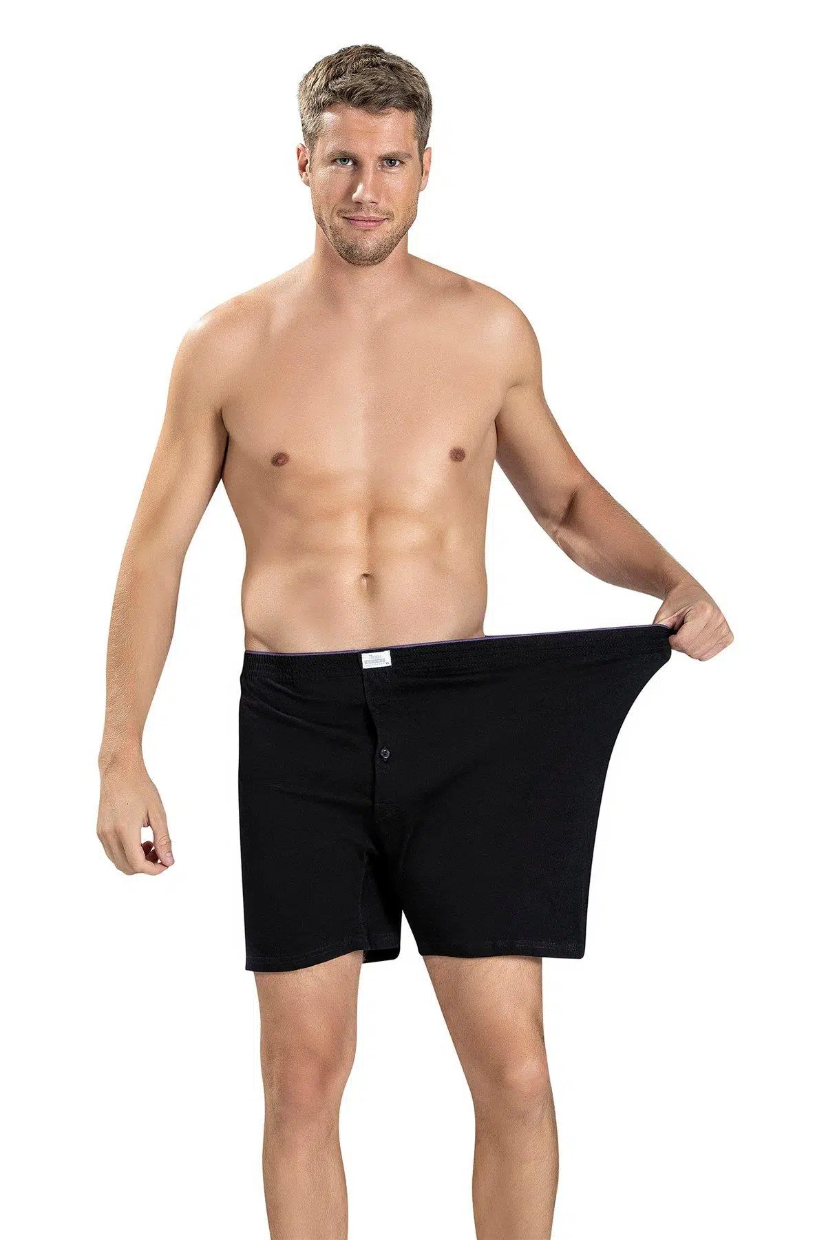 Jiber 183 Erkek Büyük Beden Pamuklu Siyah-Beyaz-Gri 3'lü Boxer - ASORTİ