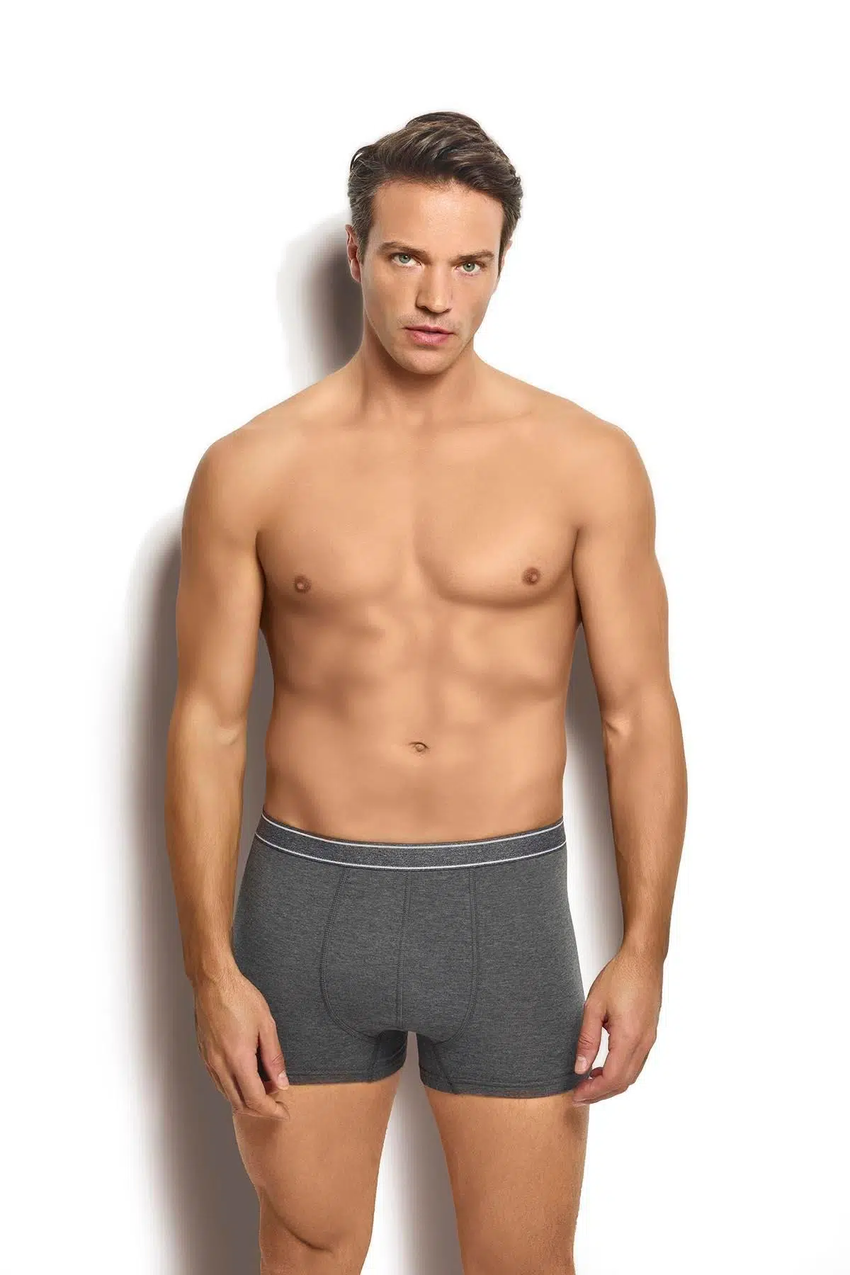 Jiber 277 Erkek Rahat Kalıp Pamuklu Likralı Esnek Boxer - ANTRASİT