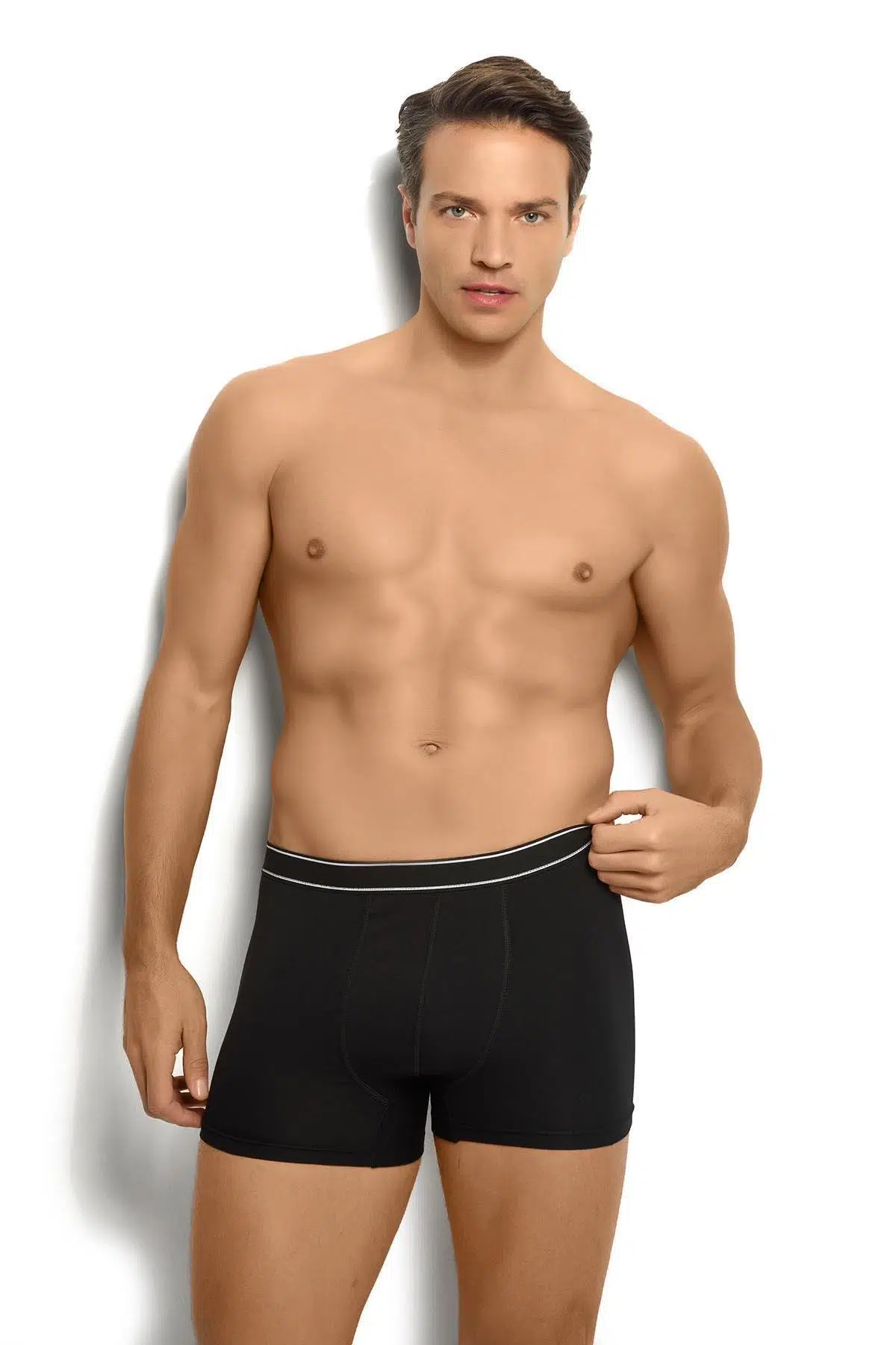 Jiber 277 Erkek Rahat Kalıp Pamuklu Likralı Esnek Boxer - SİYAH