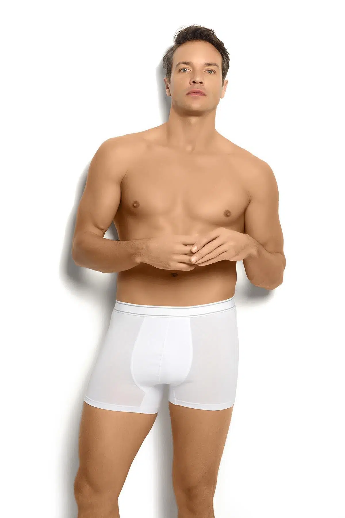 Jiber 277 Erkek Rahat Kalıp Pamuklu Likralı Esnek Boxer - BEYAZ