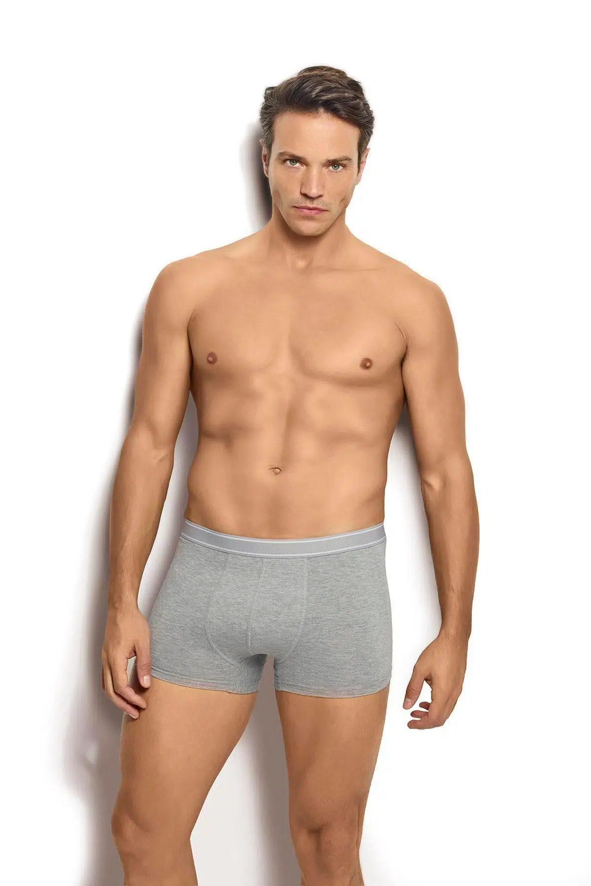 Jiber 277 Erkek Rahat Kalıp Pamuklu Likralı Esnek Boxer - GRİ