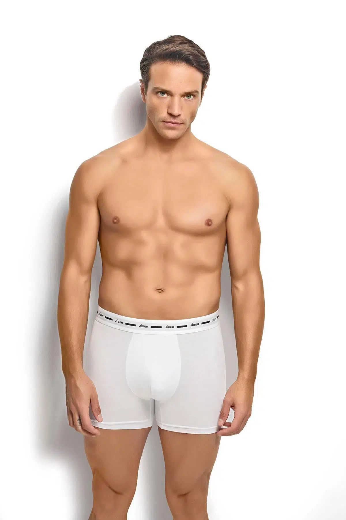 Jiber 282 Erkek 3'lü Ekonomik Kutulu Bambu Boxer - BEYAZ