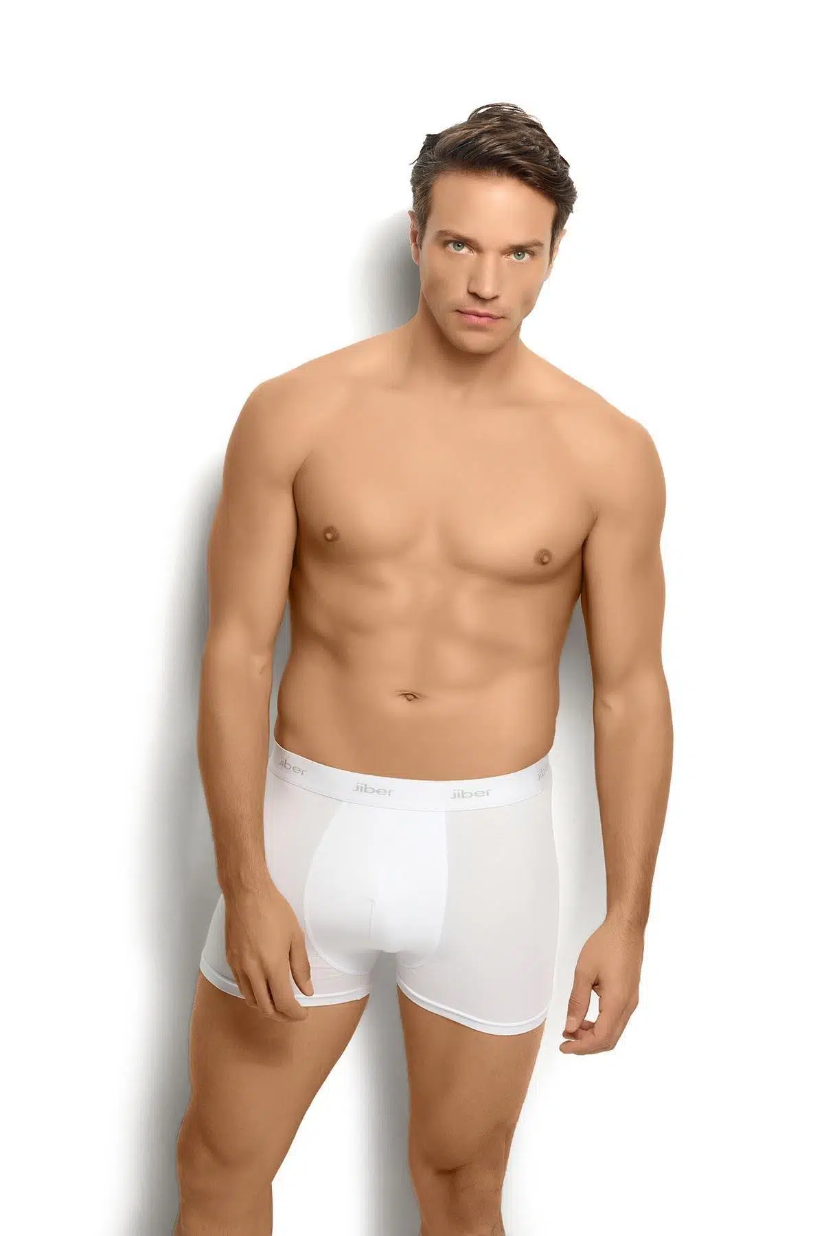Jiber 321 Erkek Modal Pamuklu Boxer - BEYAZ