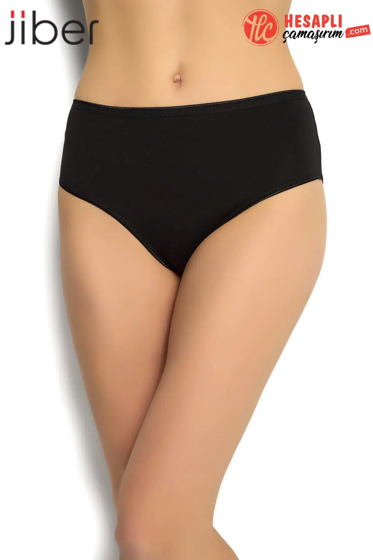 Jiber Premium Kadın Modal Pamuklu Yüksek Bel Bato Tekli Külot - SİYAH