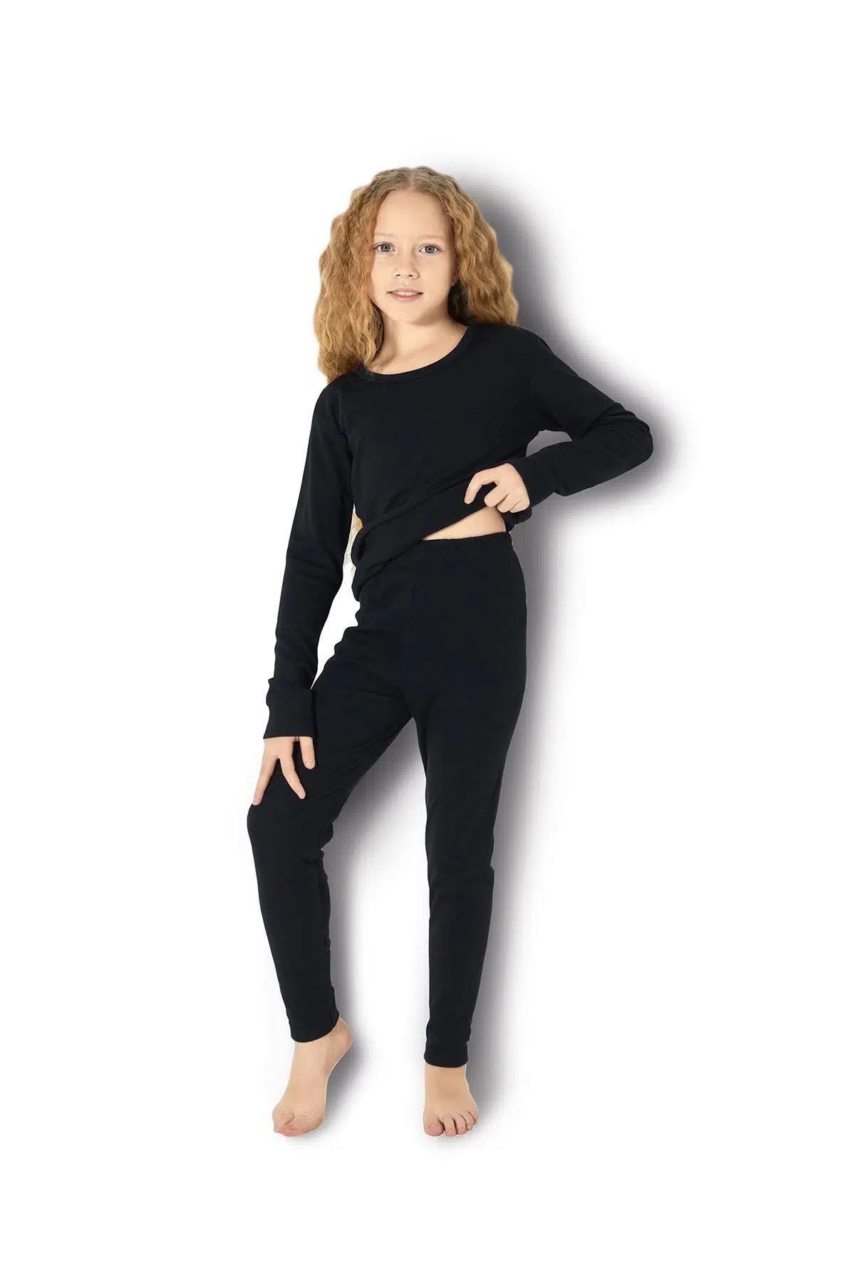 Jiber 904 Unisex Çocuk Likralı Termal İçlik Alt - SİYAH