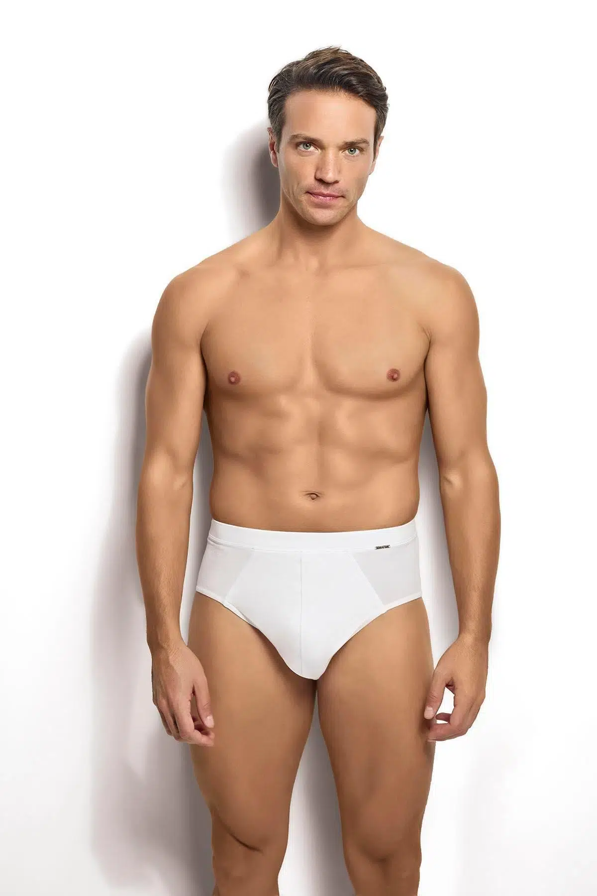 Jiber Erkek 3'lü Yok Gibi İz Yapmayan Lastik Modal Pamuklu Slip Külot - BEYAZ