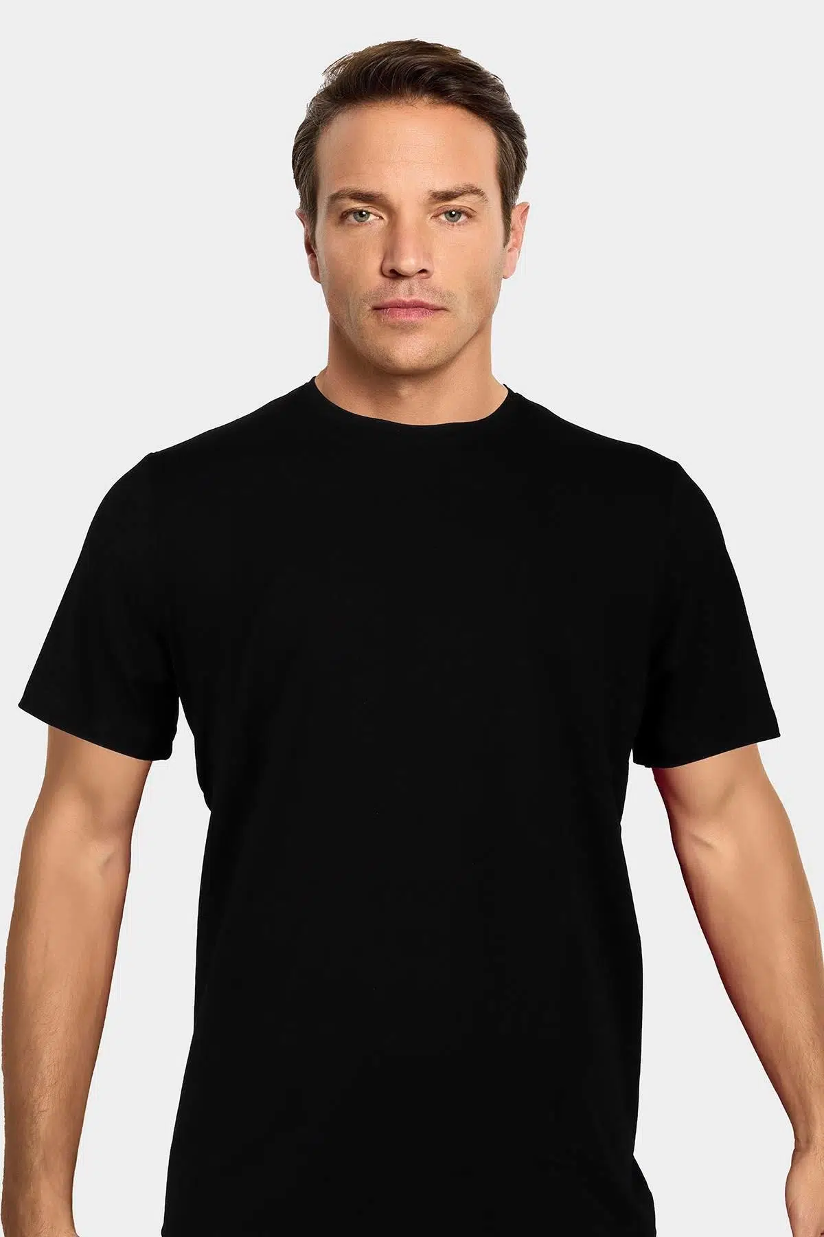 Jiber Erkek Bambu Terletmeyen Hafif Kumaş T-Shirt - SİYAH