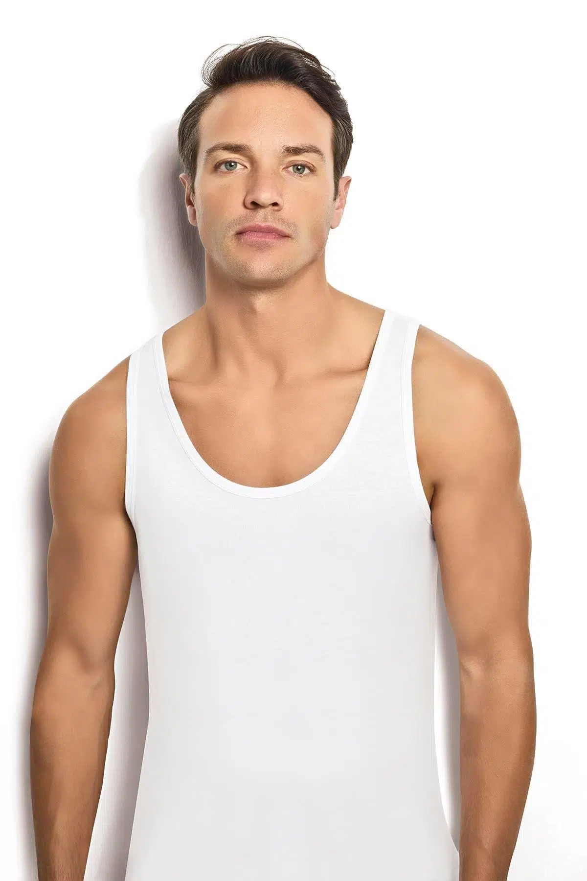 Jiber Erkek Ekonomik 2'li Kutulu Bambu Terletmez Atlet - BEYAZ