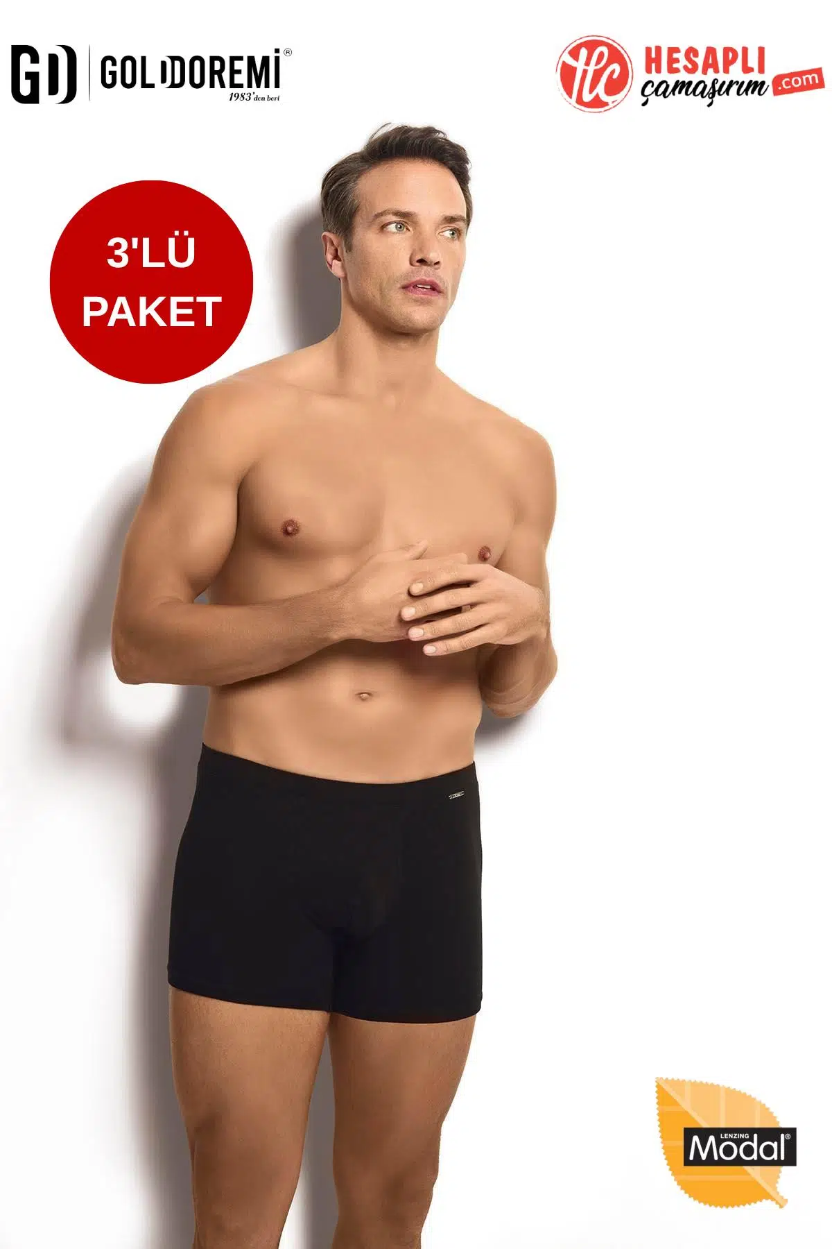 Jiber Erkek Premium Modal Pamuklu İz Yapmayan Lastik Yok Gibi Rahat 3'lü Paket Boxer