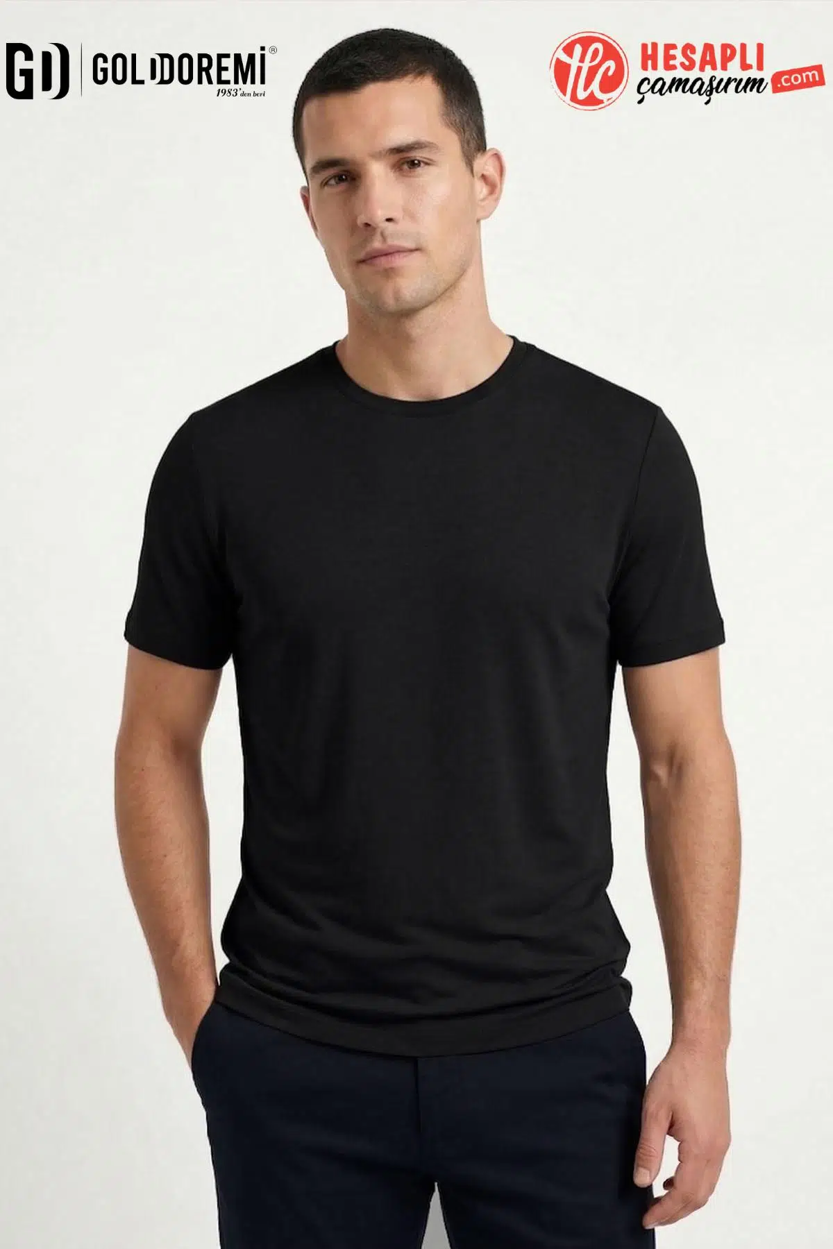 Jiber Erkek Premium Bambu Terletmeyen Hafif Kumaş T-Shirt - SİYAH