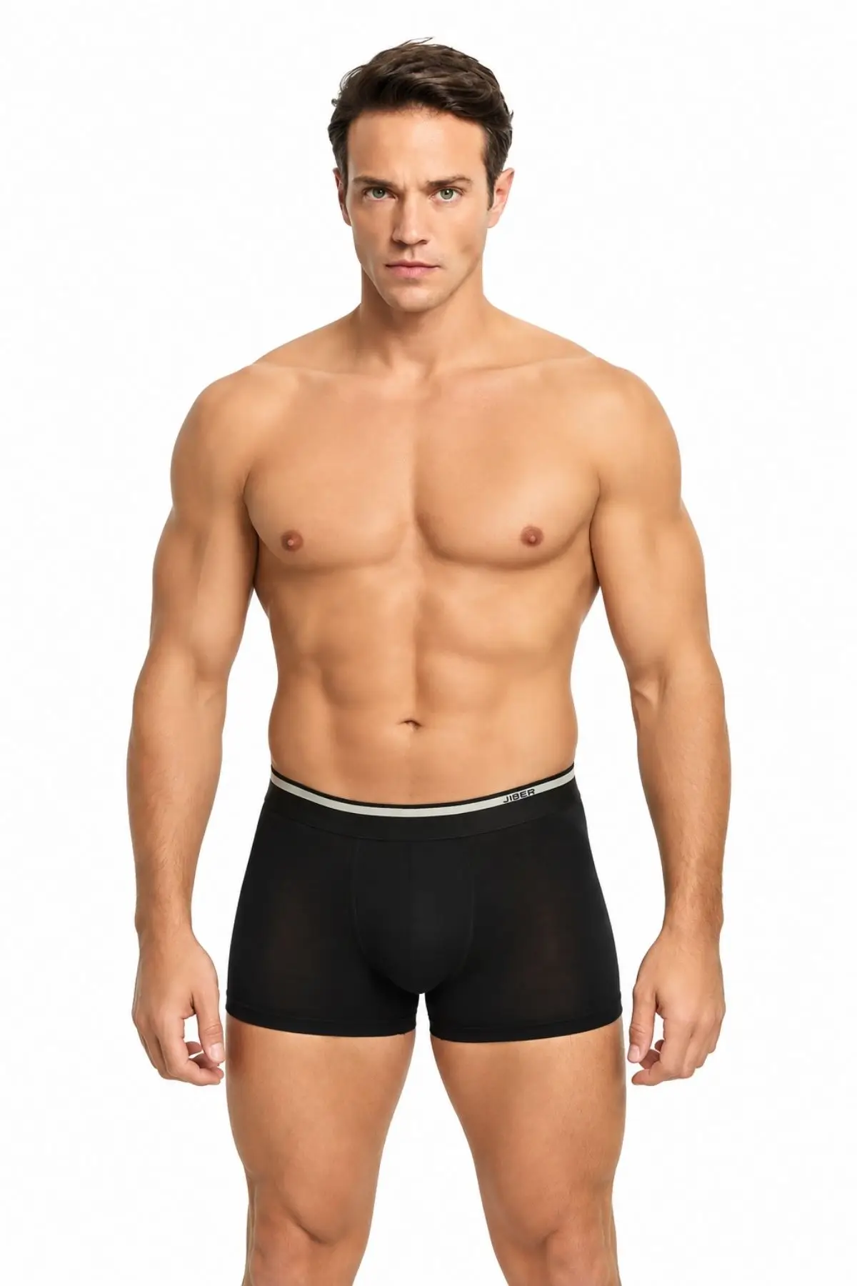Jiber Erkek Premium Mikromodal İnce Rahat Kumaş 3'lü Siyah-Lacivert-Füme Boxer