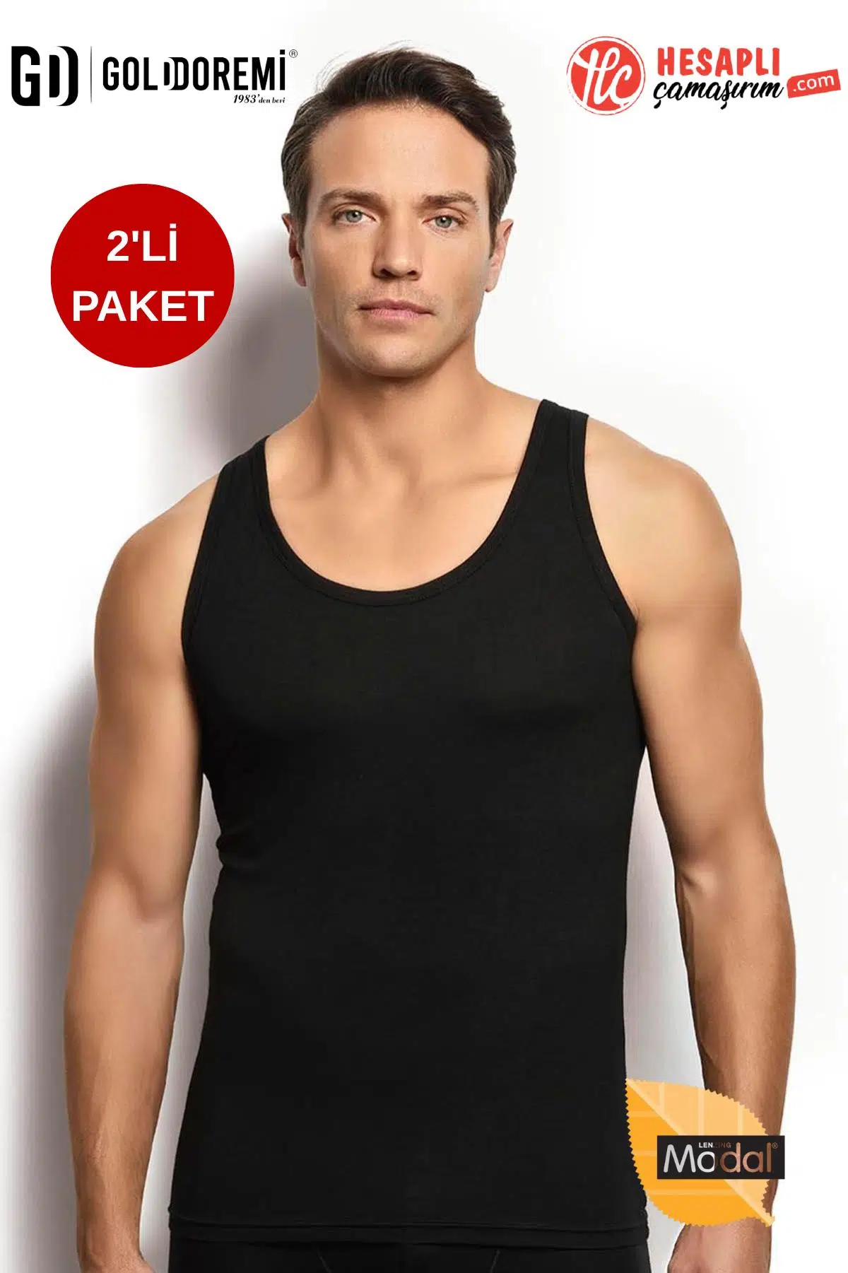 Jiber Premium Erkek Çok Rahat Terletmez Esnek Likralı Modal Pamuklu Kutulu 2'li Atlet