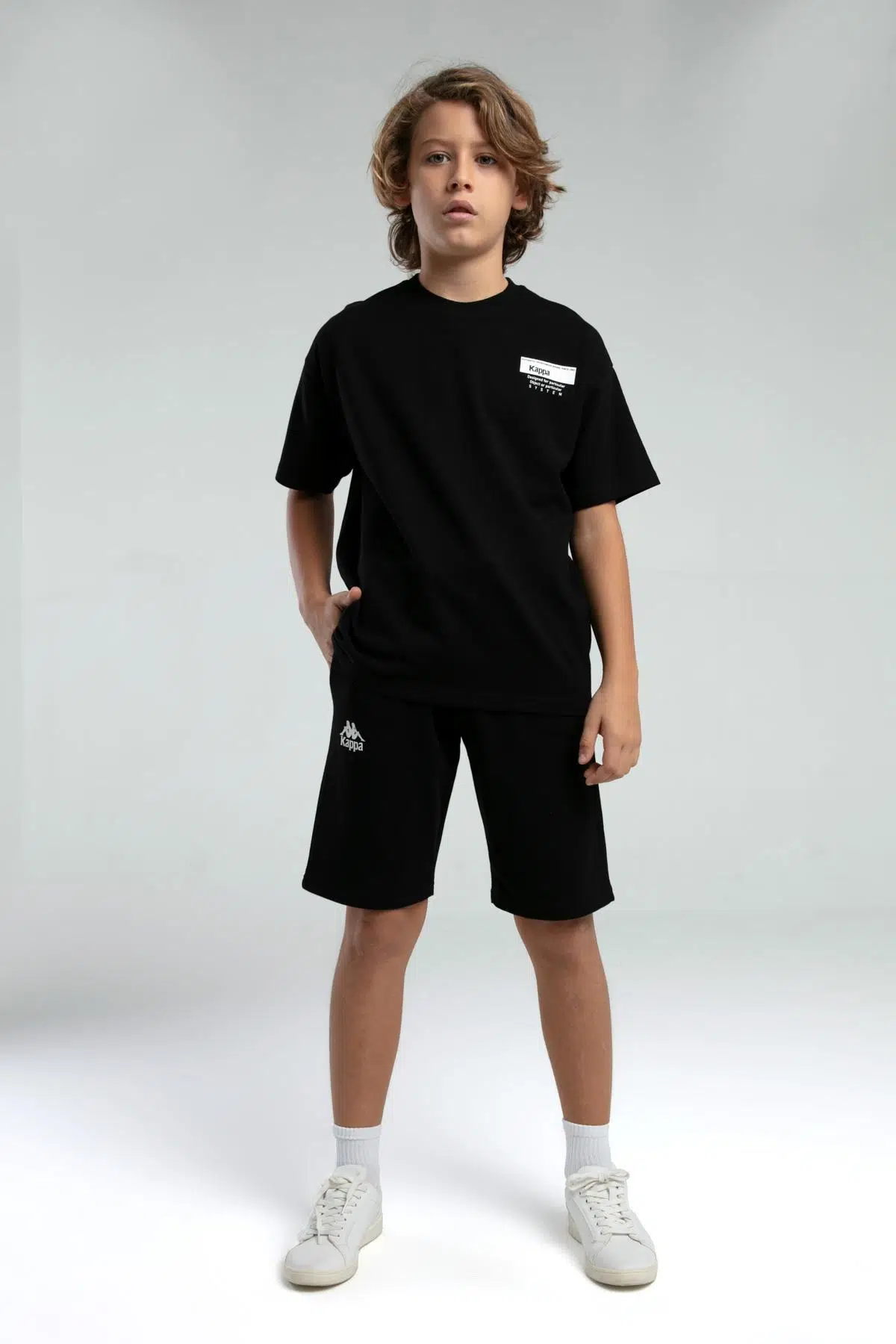 Kappa 36225 Erkek Çocuk Şortlu Pijama Bermuda Takım - SİYAH