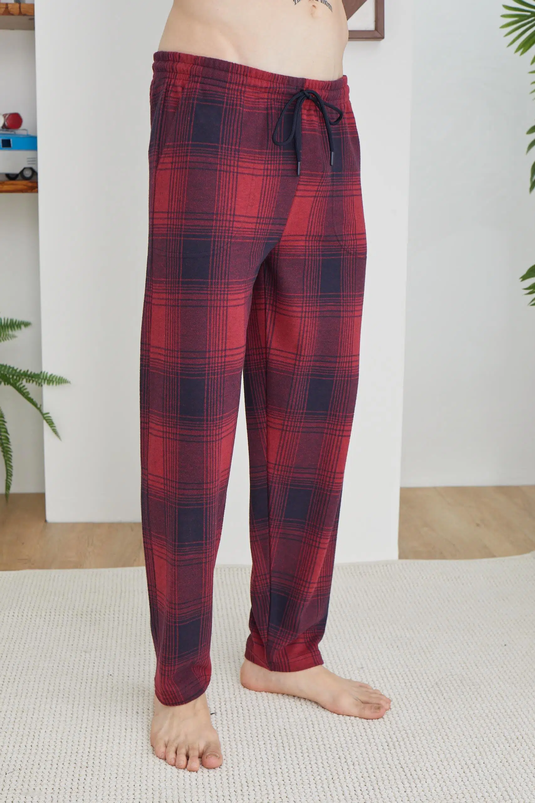 Kly 204 Erkek Jakar Tek Pantolon - BORDO