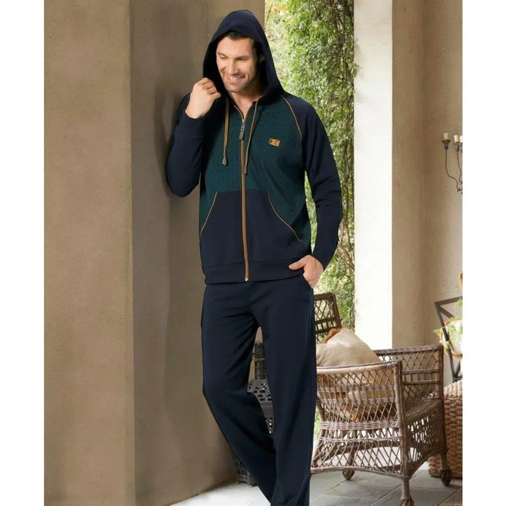 Kly 2062 Kapüşonlu Erkek Eşofman Takımı - YEŞİL