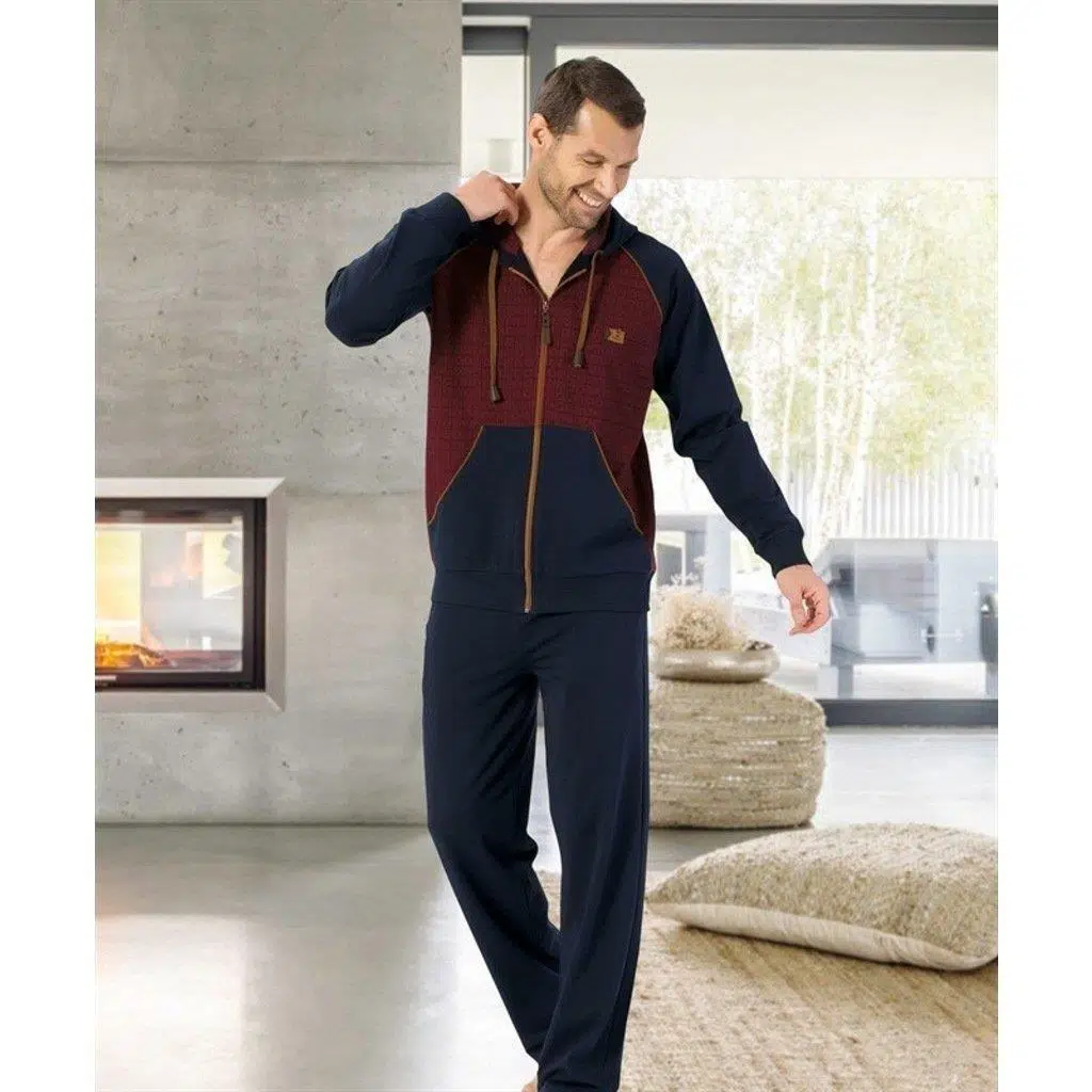 Kly 2062 Kapüşonlu Erkek Eşofman Takımı - BORDO