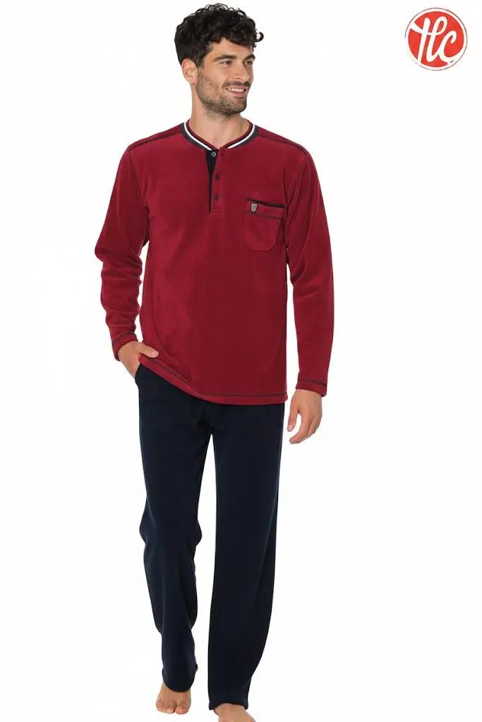 KLY 3023 Erkek Polar Triko Yaka Pijama Takımı