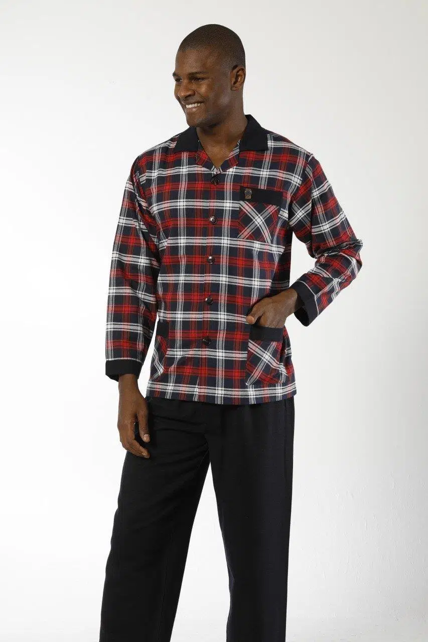 Kly 4010 Apaj Yaka Erkek Pijama Takımı - KIRMIZI