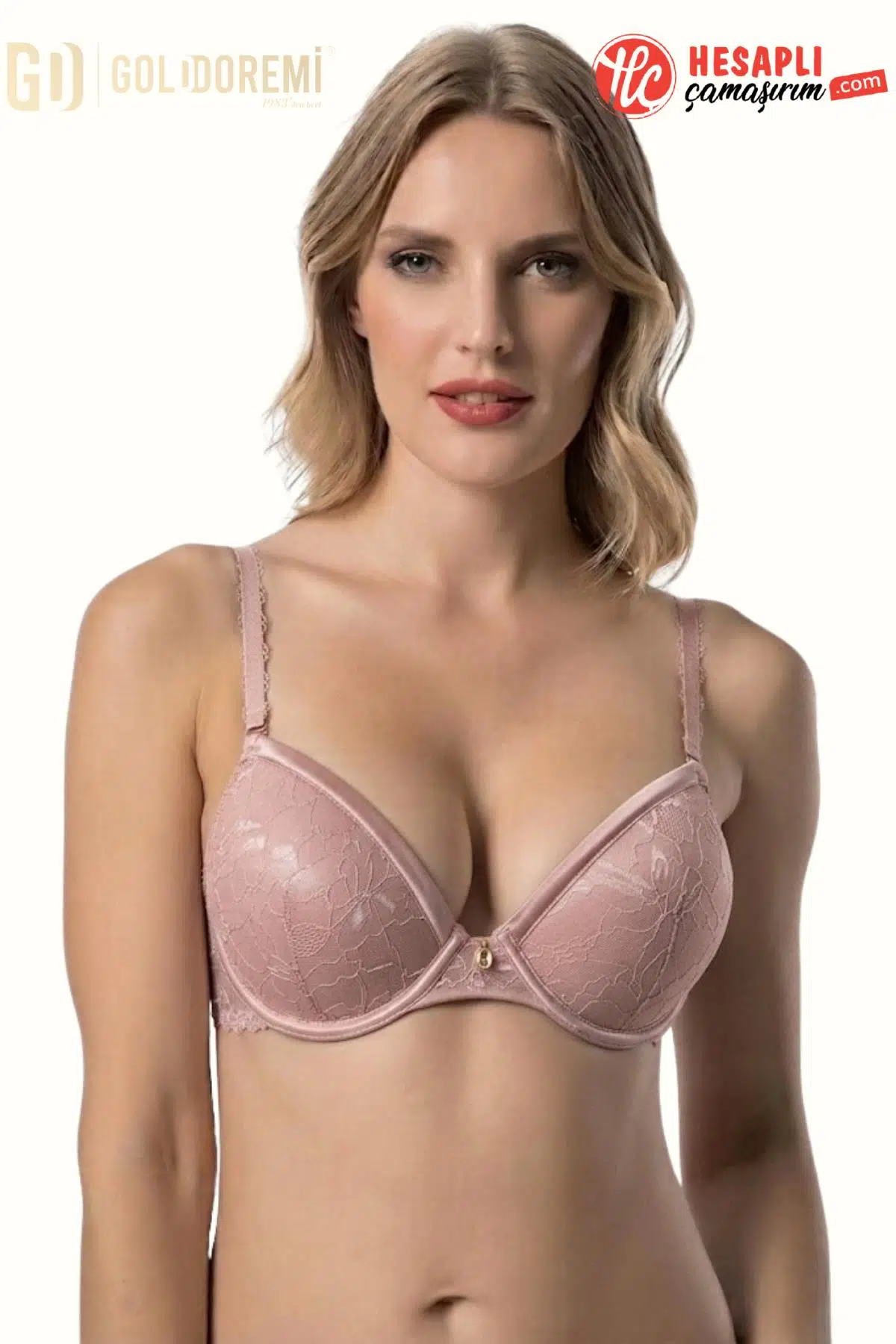 Le Jardin Premium Kadın Bellini Soft Cup Destekli Dolgulu Dantelli Kutulu Tekli Sütyen - PUDRA