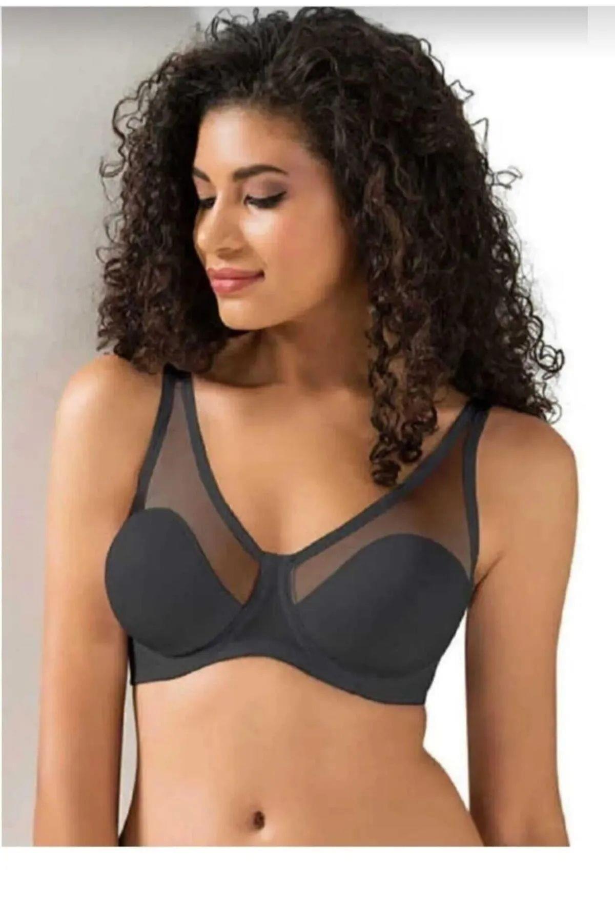 Le Jardin Fanetta Soft Cup Bra Tüllü Balenli Desteksiz Toparlayıcı Sütyen 1 Adet - SİYAH