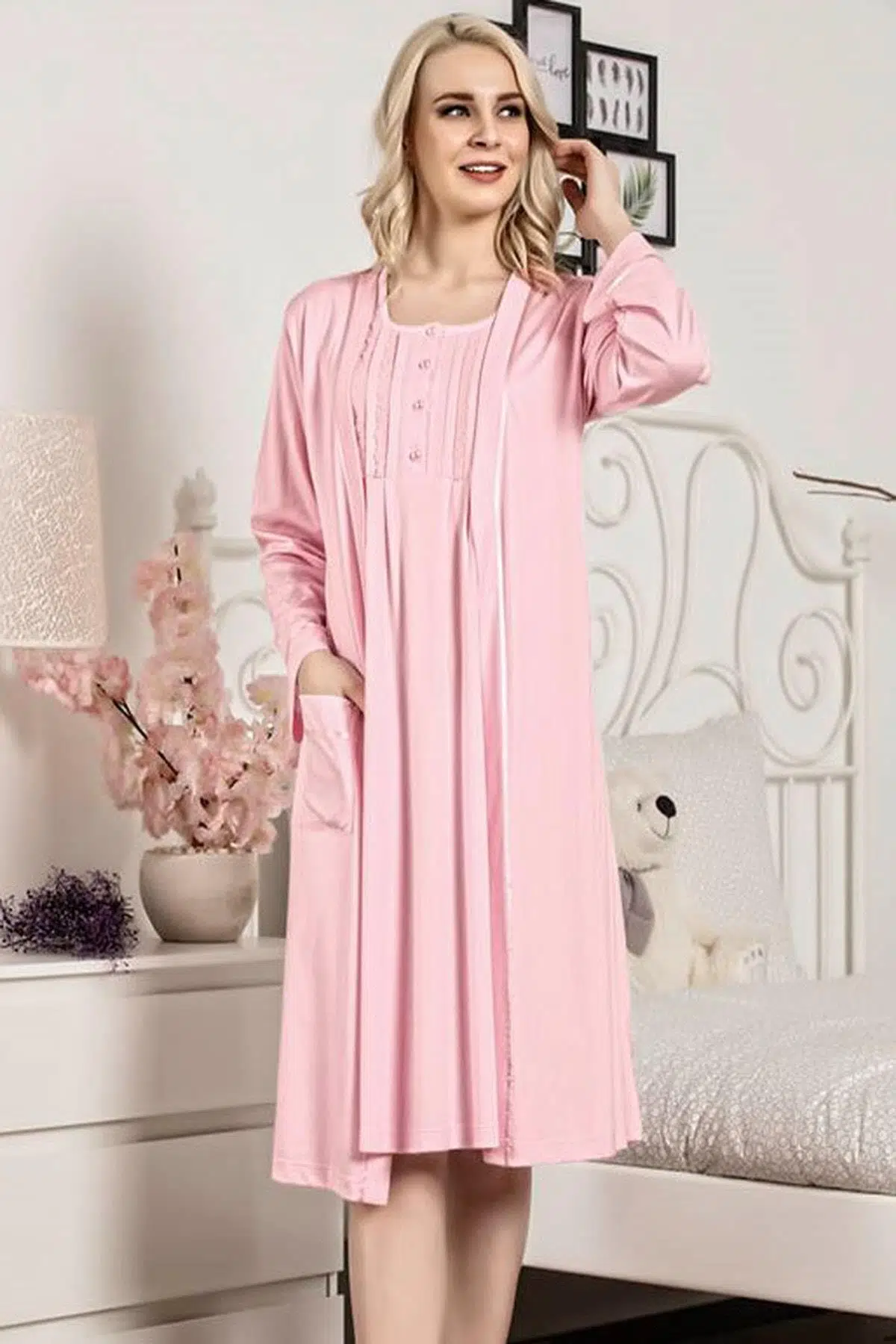 Limissi 501 Kadın Uzun Tek Sabaklık - PEMBE