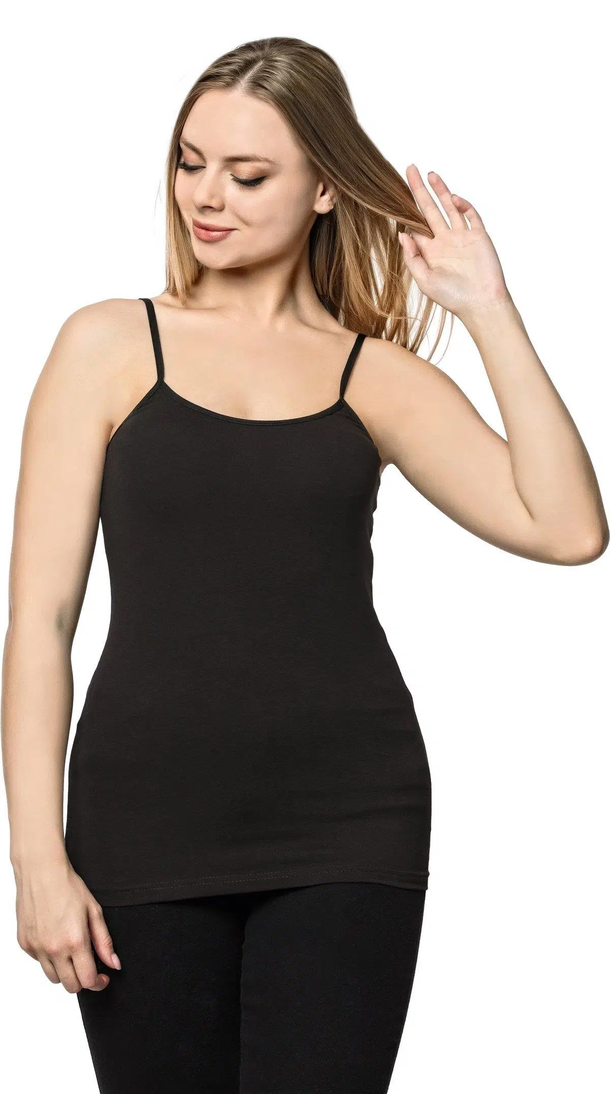 LÜX DRM 053 Ayar Askılı Pamuklu Likralı Atlet - SİYAH