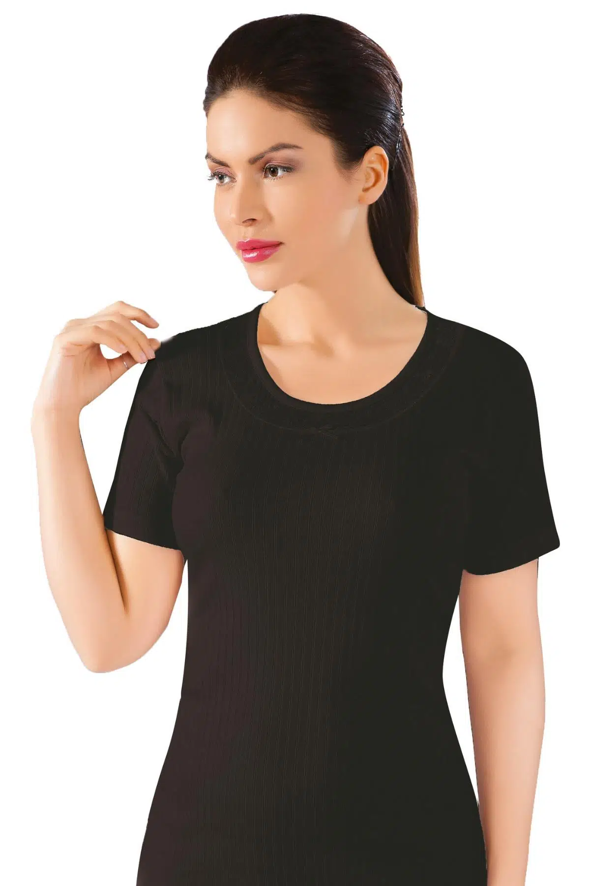 LÜX DRM 066 Ribana Kısa Kol Bayan Fanila - SİYAH