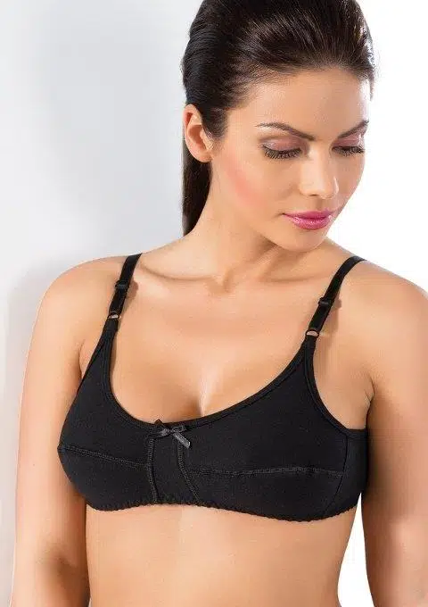 Lüx DRM 083 %100 Pamuk Battal Desteksiz Rahat Penye Sütyen - SİYAH