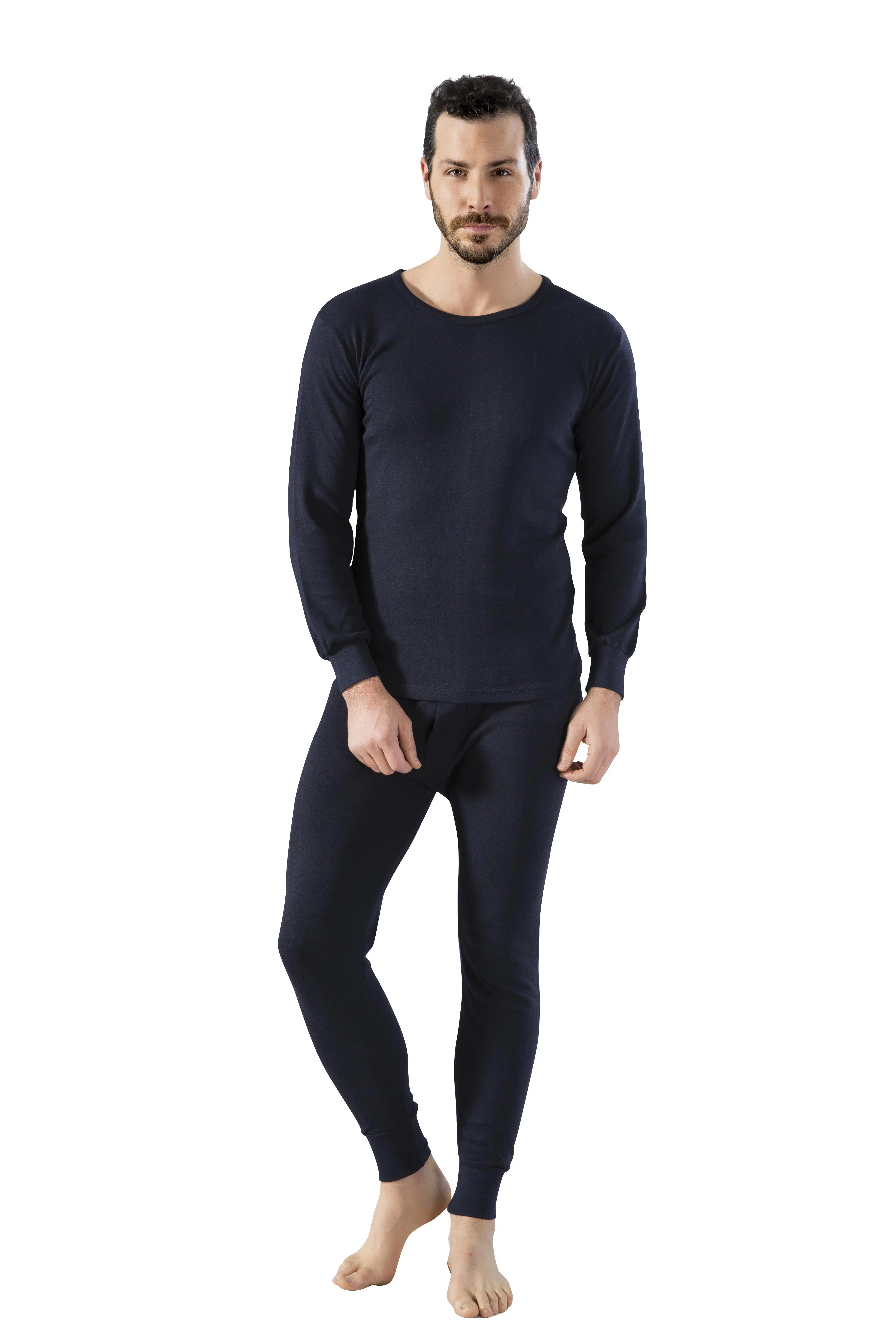 Lüx Drm 1136 Erkek %100 Pamuk İnterlok İçlik Alt Üst Takım - SİYAH