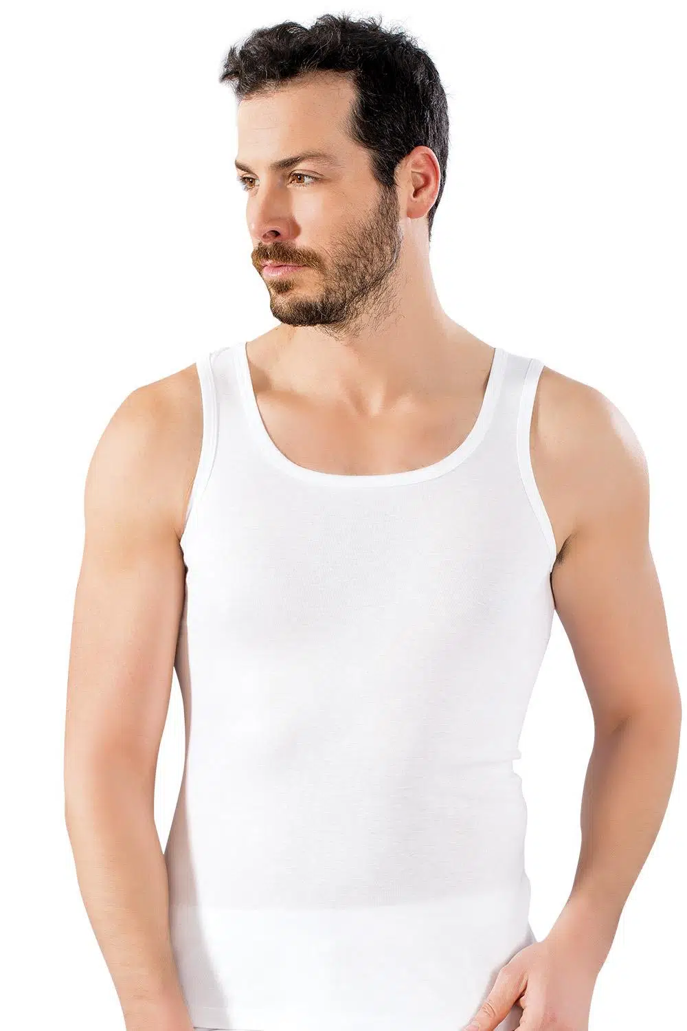 Lüx Drm 154 Erkek Kare Yaka Ribana Atlet - SİYAH