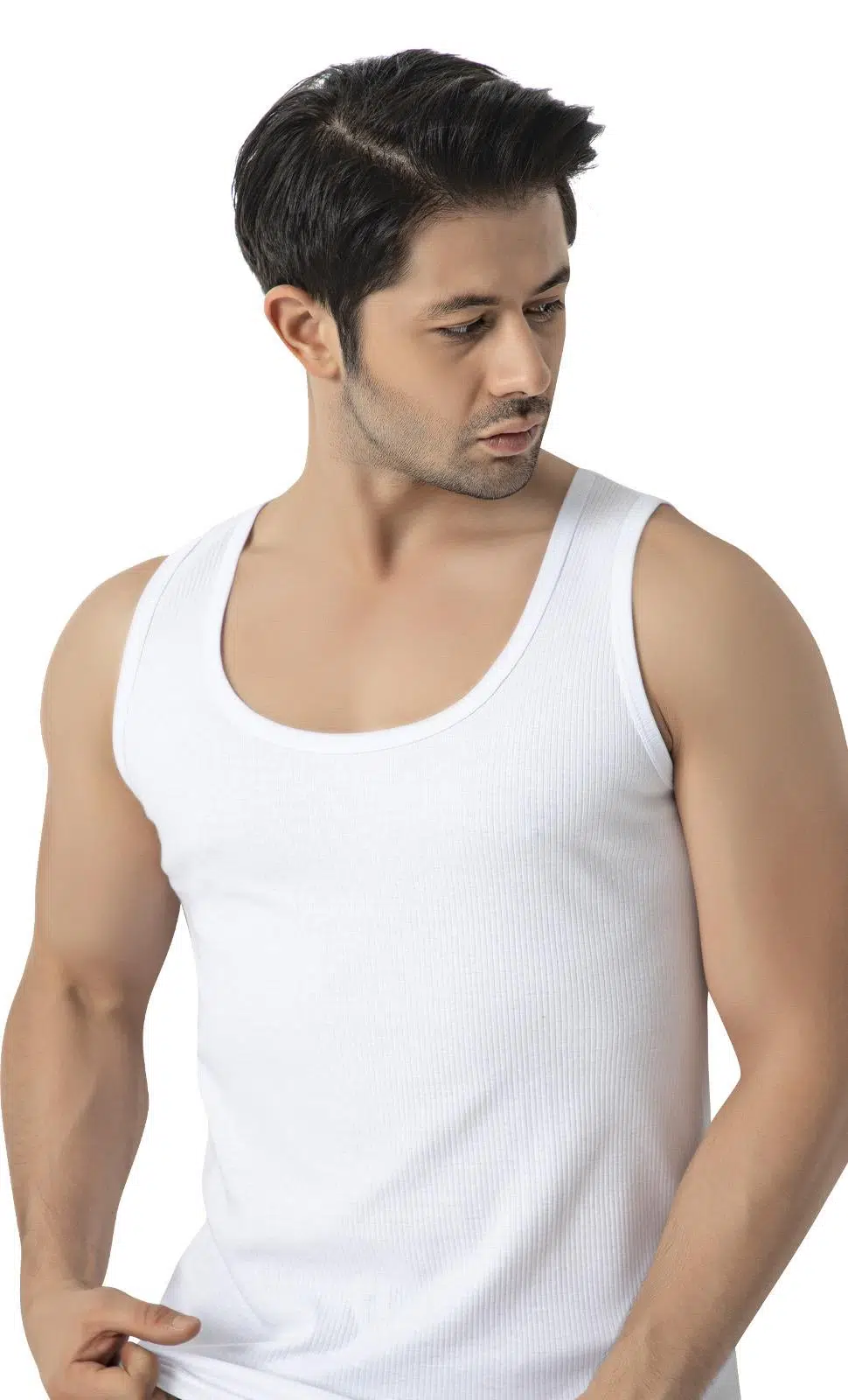 LÜX DRM 156 Erkek Fitilli Kaşkorse Atlet - BEYAZ