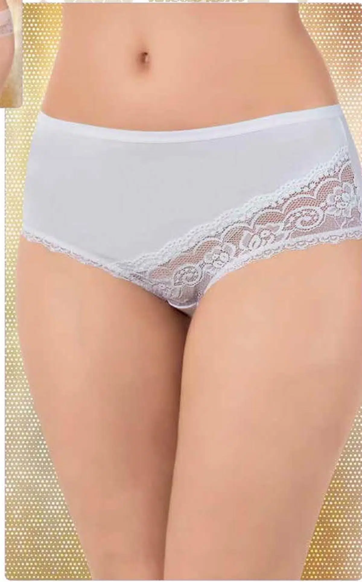 Lüx DRM 2502 Kadın Dantelli Likralı Bato Külot - BEYAZ