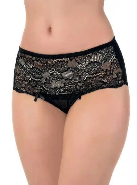 LÜX DRM 2503 Kadın Pamuklu Dantelli Likralı Bato Slip Külot - EKRU