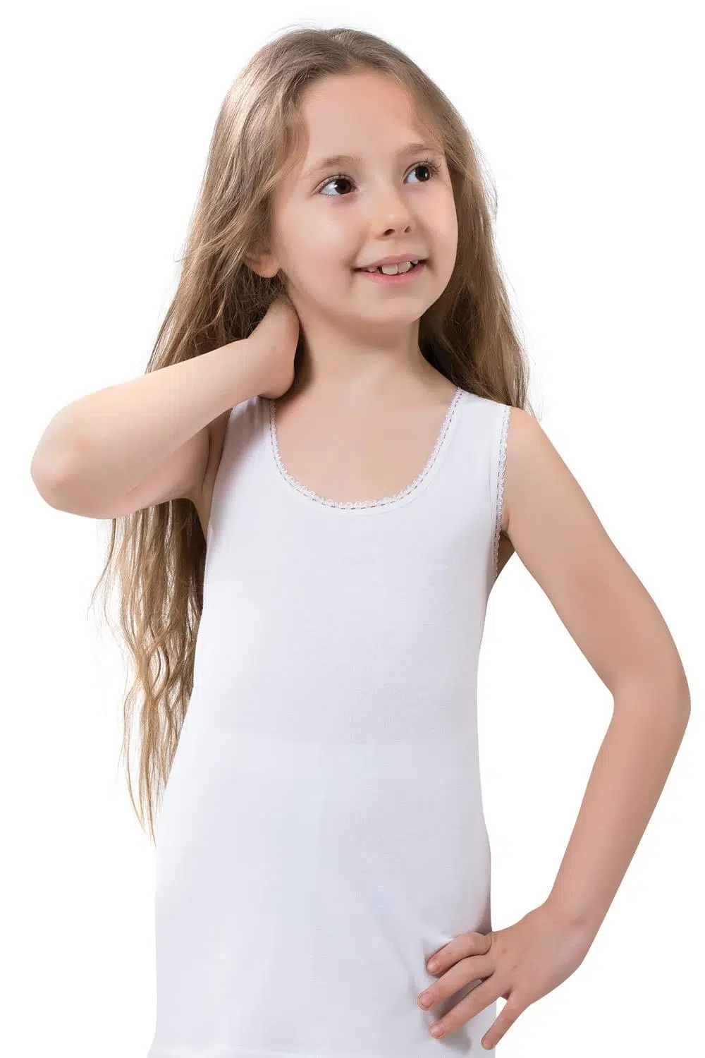 Lüx Drm 396 Ribana Kalın Askılı Kız Çocuk Atlet - BEYAZ